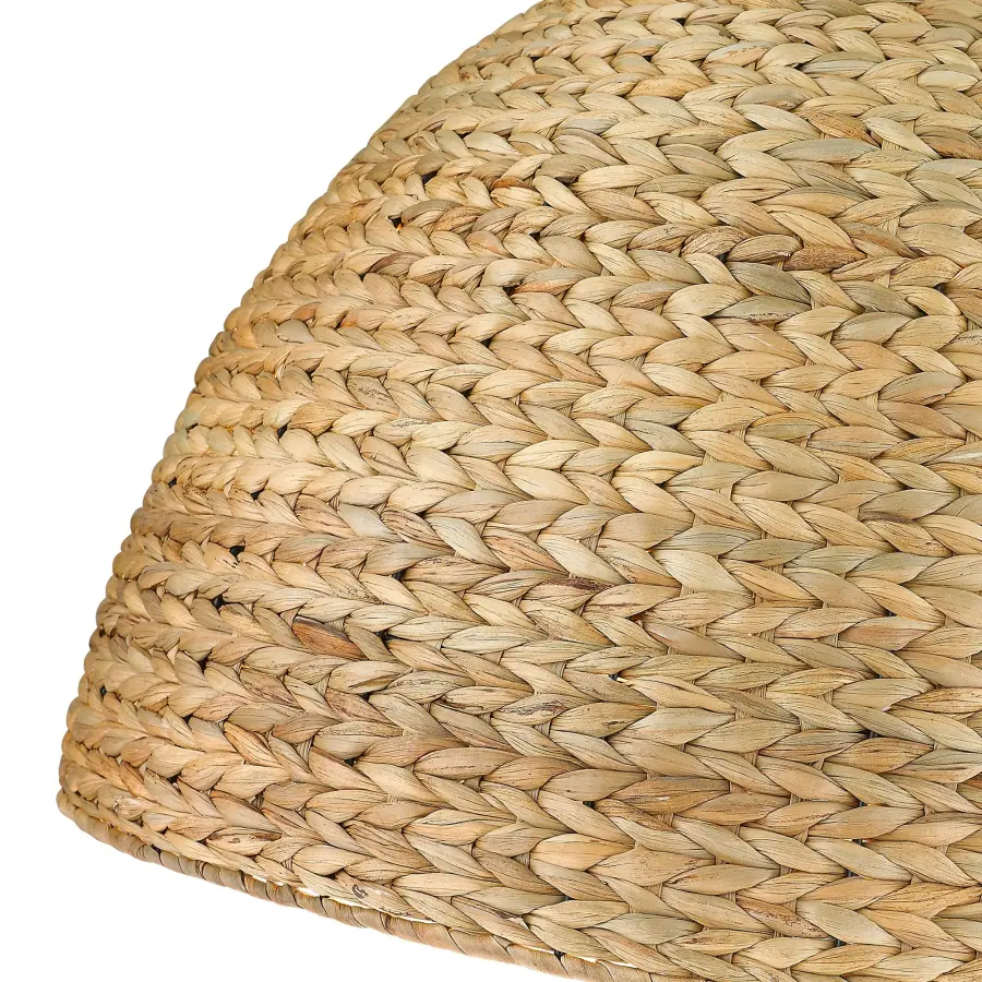 Golden Lighting Rue 8-Light Chandelier in Matte Black with Woven Sweet Grass Shade - Image 4