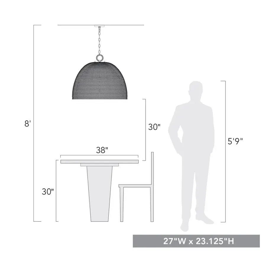 Golden Lighting Rue 8-Light Chandelier in Matte Black with Woven Sweet Grass Shade - Image 9
