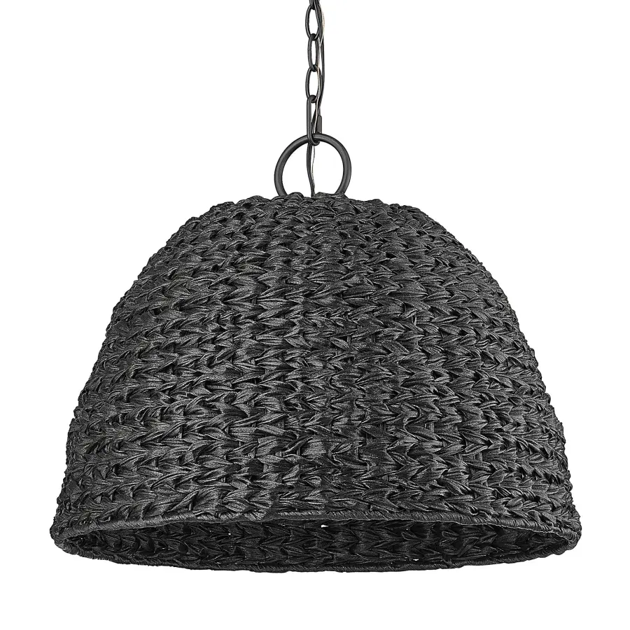 Golden Lighting Rue 3-Light Outdoor Pendant in Natural Black - Image 1
