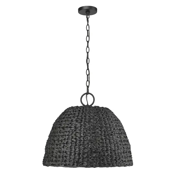 Golden Lighting Rue 3-Light Outdoor Pendant in Natural Black - Image 3