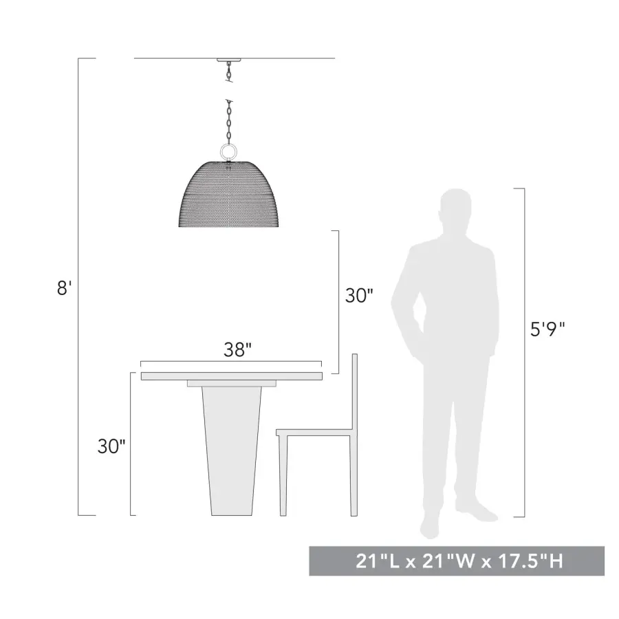 Golden Lighting Rue 3-Light Outdoor Pendant in Natural Black - Image 9