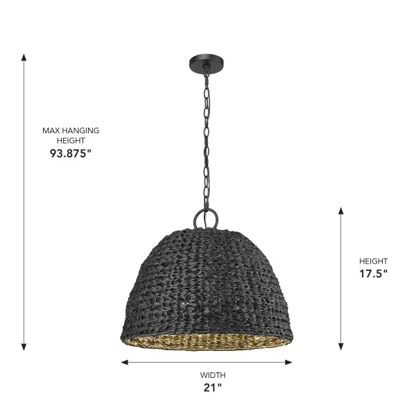 Golden Lighting Rue 3-Light Outdoor Pendant in Natural Black - Image 10