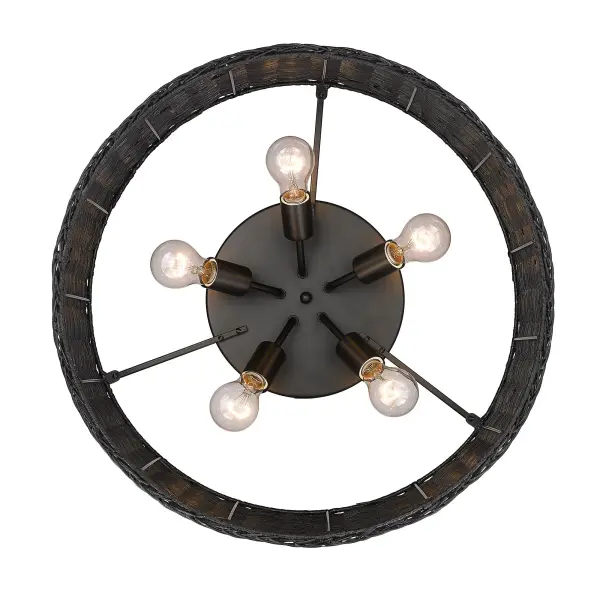 Golden Lighting Erma 5-Light Flush Mount in Matte Black - Image 4