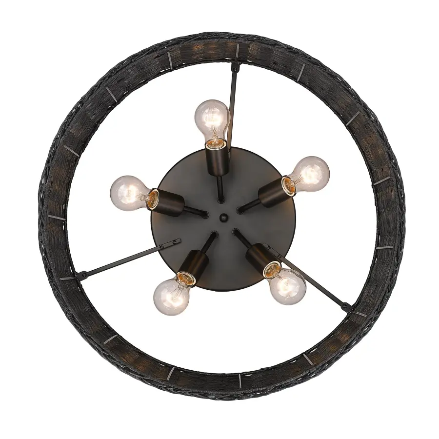 Golden Lighting Erma 5-Light Flush Mount in Matte Black - Image 4