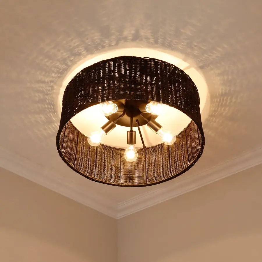 Golden Lighting Erma 5-Light Flush Mount in Matte Black - Image 5