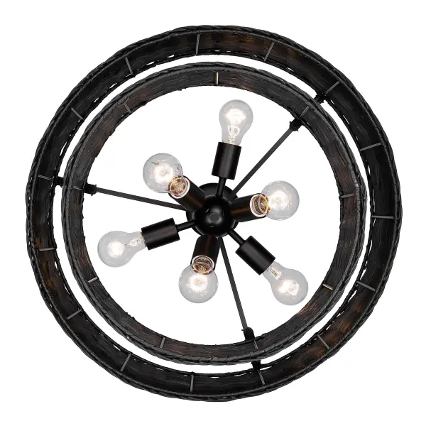 Golden Lighting Erma 6-Light Chandelier in Matte Black - Image 5