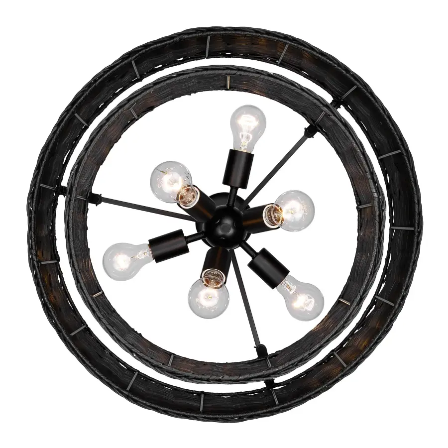 Golden Lighting Erma 6-Light Chandelier in Matte Black - Image 5