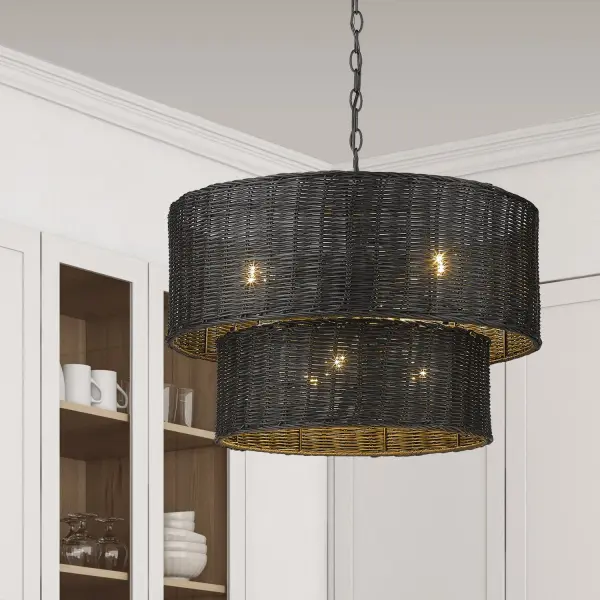 Golden Lighting Erma 6-Light Chandelier in Matte Black - Image 7