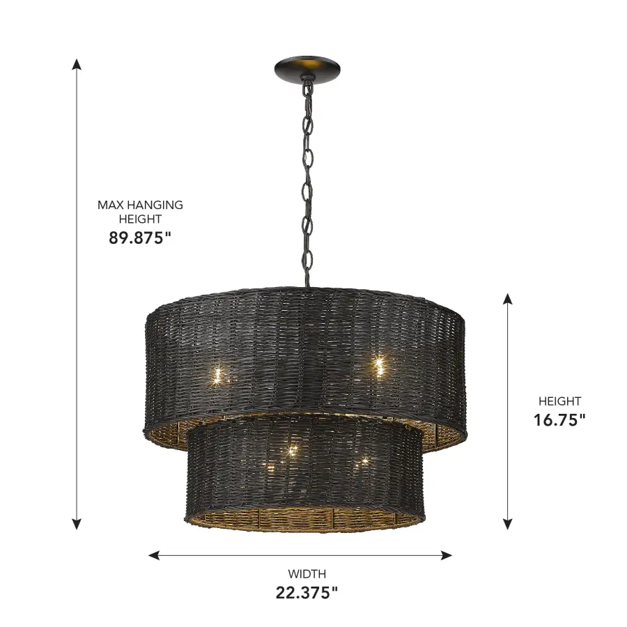 Golden Lighting Erma 6-Light Chandelier in Matte Black - Image 8