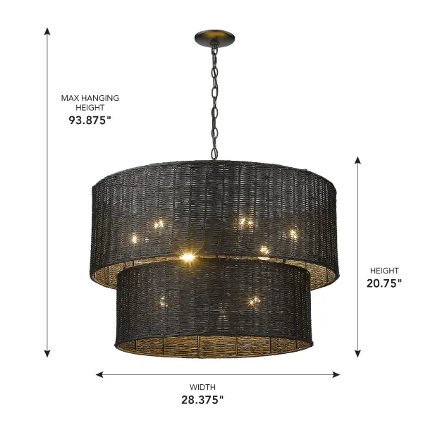 Golden Lighting Erma 9-Light Chandelier in Matte Black - Image 6