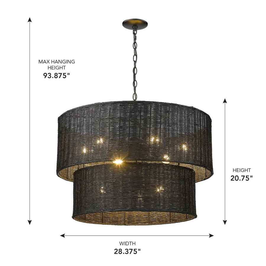 Golden Lighting Erma 9-Light Chandelier in Matte Black - Image 6