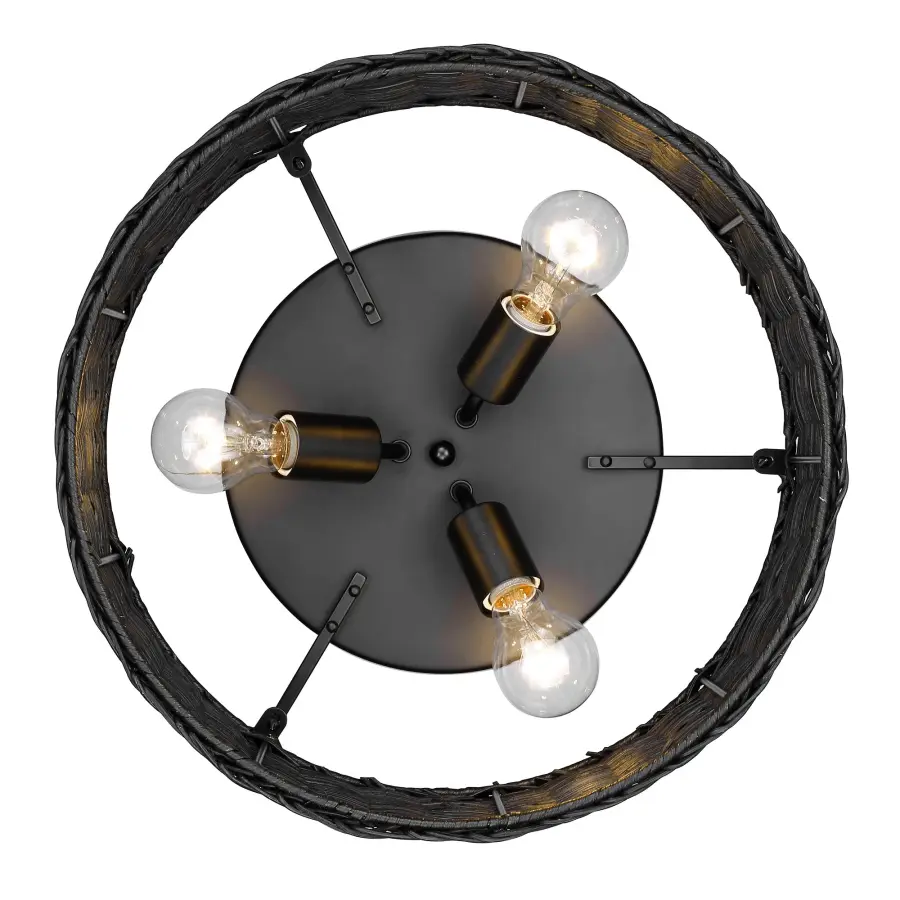 Golden Lighting Erma 3-Light Flush Mount in Matte Black - Image 4