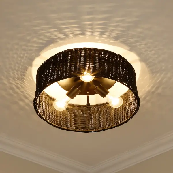 Golden Lighting Erma 3-Light Flush Mount in Matte Black - Image 5