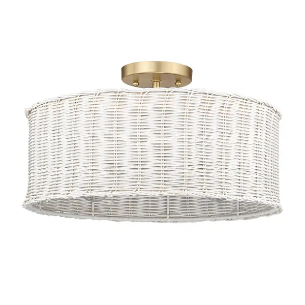 Golden Lighting Erma 3-Light Semi-Flush Mount in Brushed Champagne Brass - Image 4