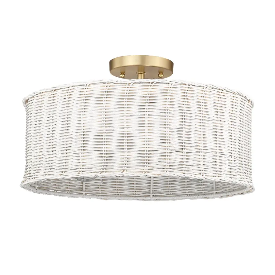 Golden Lighting Erma 3-Light Semi-Flush Mount in Brushed Champagne Brass - Image 4