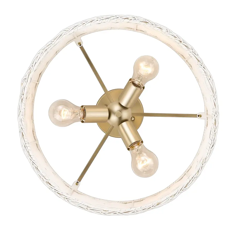 Golden Lighting Erma 3-Light Semi-Flush Mount in Brushed Champagne Brass - Image 5