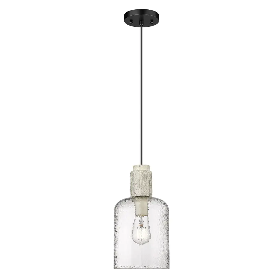 Pedra One Light Pendant in Matte Black - Image 2