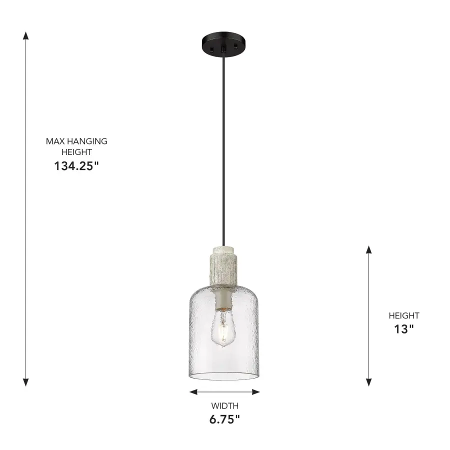Pedra One Light Pendant in Matte Black - Image 5