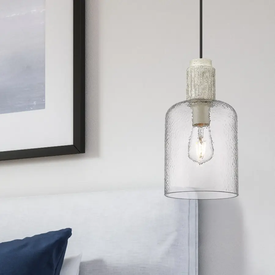 Pedra One Light Pendant in Matte Black - Image 6