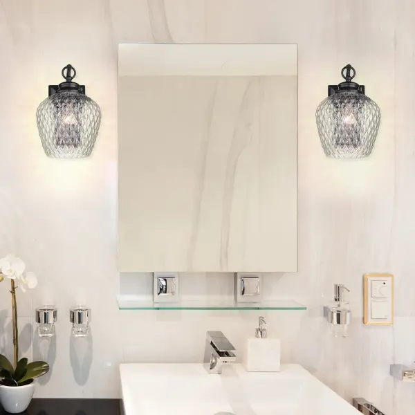 Golden Lighting Adeline 1-Light Wall Sconce in Matte Black - Image 2