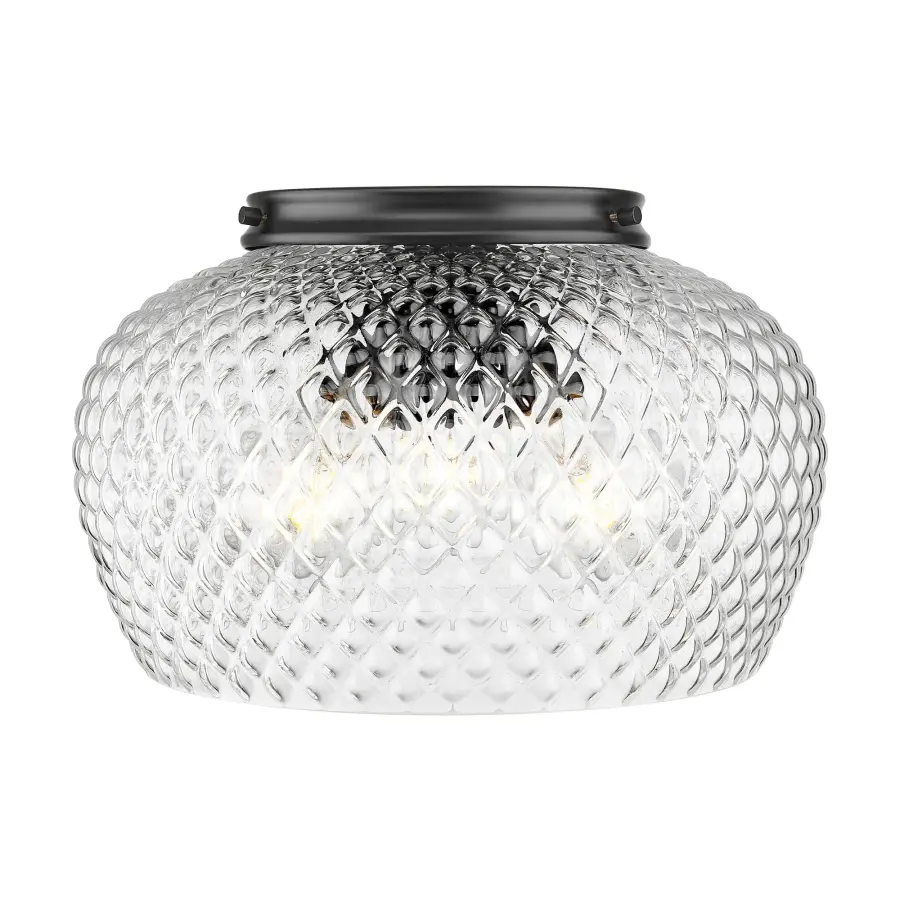 Golden Lighting Adeline 3-Light Flush Mount in Matte Black - Image 1