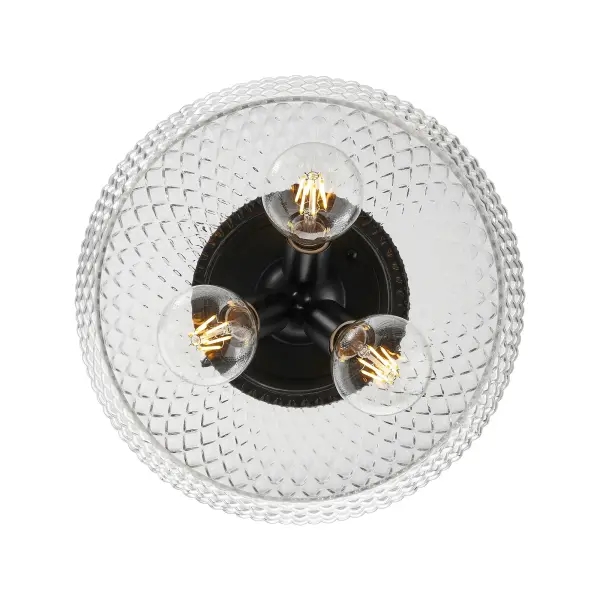 Golden Lighting Adeline 3-Light Flush Mount in Matte Black - Image 3