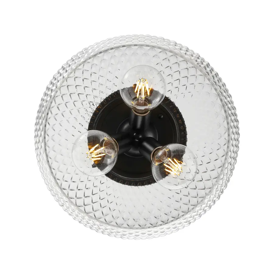 Golden Lighting Adeline 3-Light Flush Mount in Matte Black - Image 3