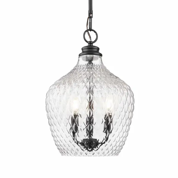 Golden Lighting Adeline 3-Light Pendant in Matte Black - Image 1