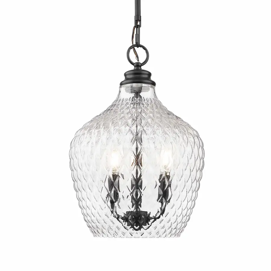 Golden Lighting Adeline 3-Light Pendant in Matte Black - Image 1