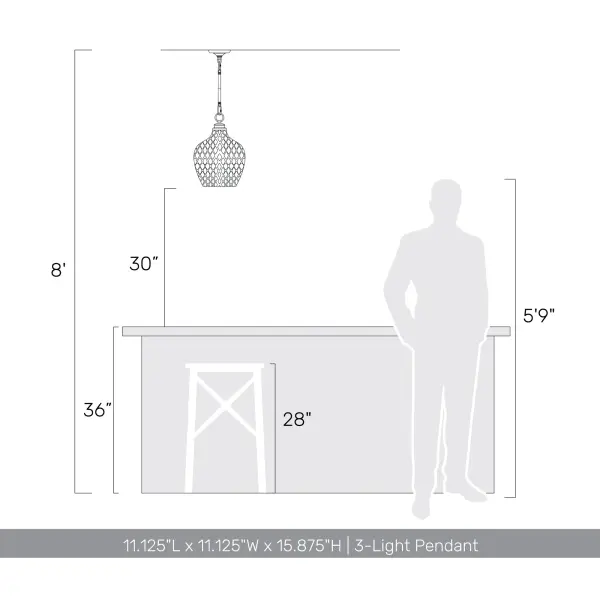 Golden Lighting Adeline 3-Light Pendant in Matte Black - Image 7