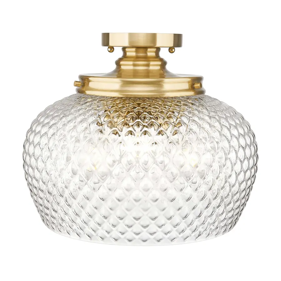 Golden Lighting Adeline 3-Light Semi-Flush Mount in Modern Brushed Gold - Image 1