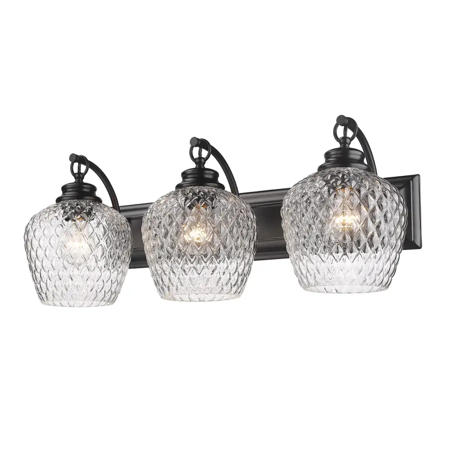 Golden Lighting Adeline 3-Light Vanity in Matte Black - Image 1