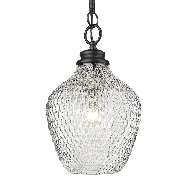 Golden Lighting Adeline 1-Light Pendant in Matte Black - Image 1