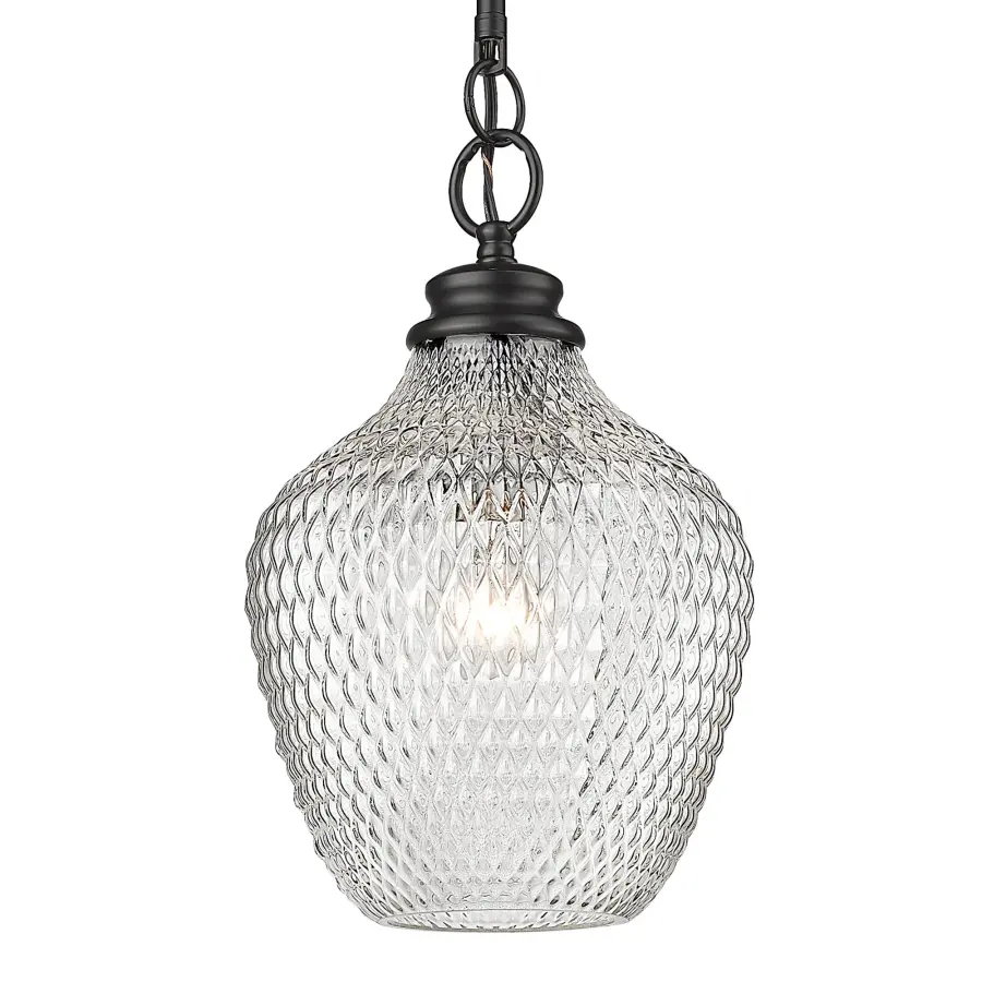 Golden Lighting Adeline 1-Light Pendant in Matte Black - Image 1
