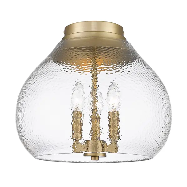 Golden Lighting Ariella 3-Light Flush Mount in Brushed Champagne Brass - Image 1
