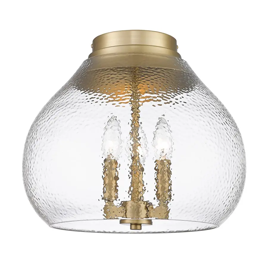 Golden Lighting Ariella 3-Light Flush Mount in Brushed Champagne Brass - Image 1