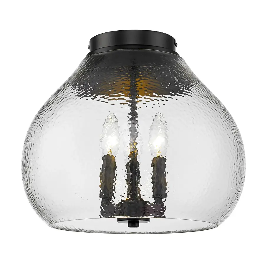 Golden Lighting Ariella 3-Light Flush Mount in Matte Black - Image 1