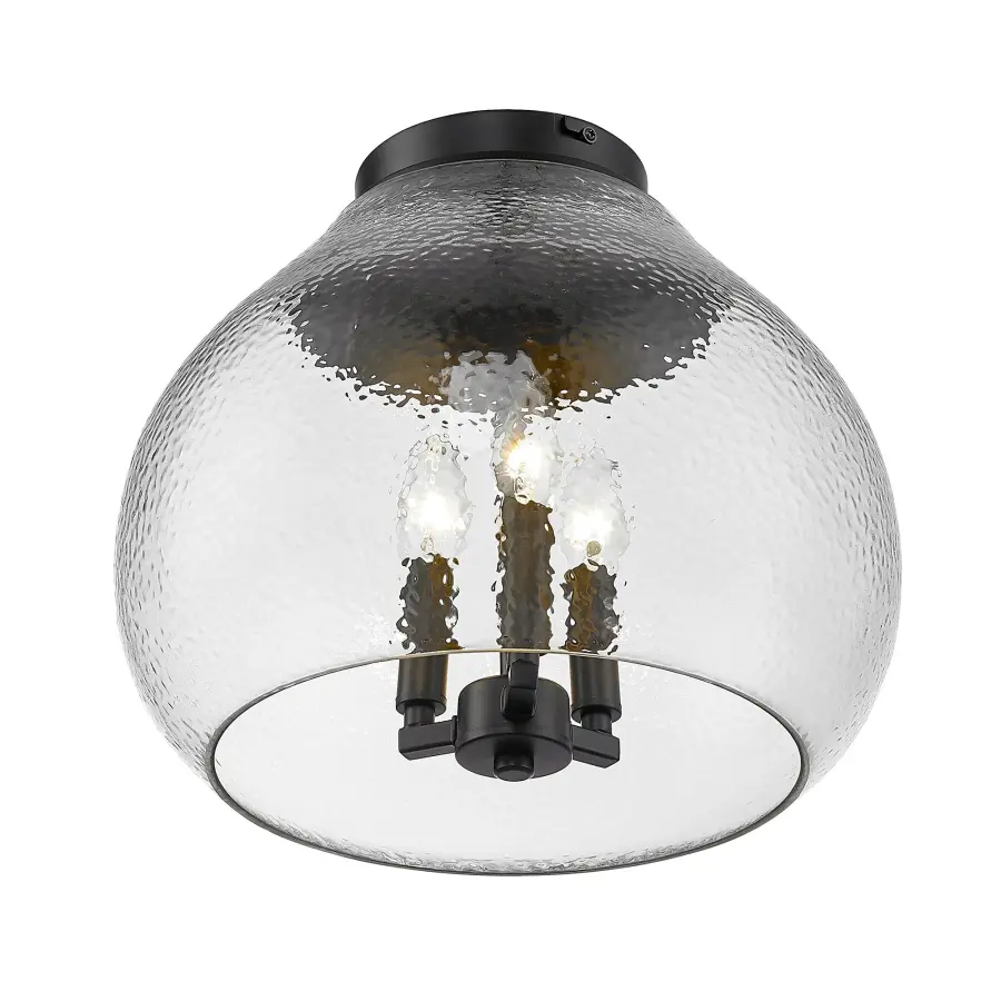 Golden Lighting Ariella 3-Light Flush Mount in Matte Black - Image 3