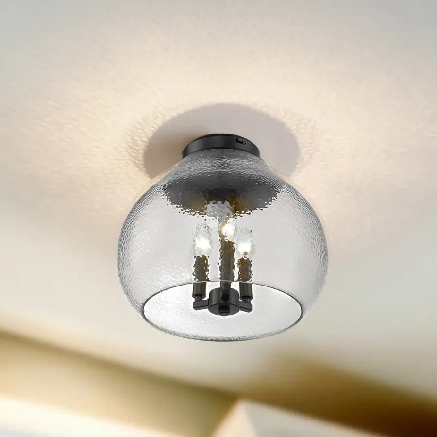 Golden Lighting Ariella 3-Light Flush Mount in Matte Black - Image 5