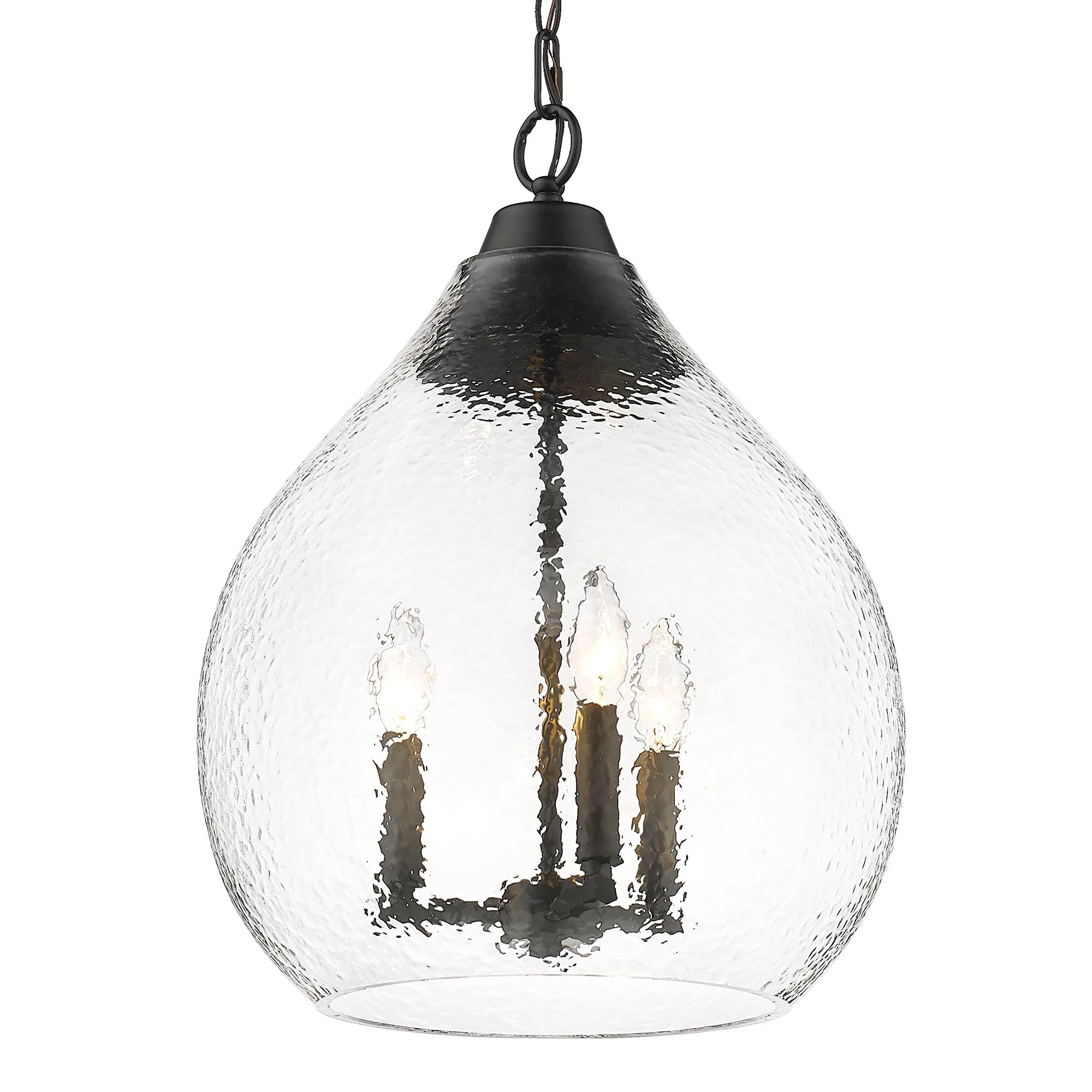 Golden Lighting Ariella 3-Light Pendant in Matte Black