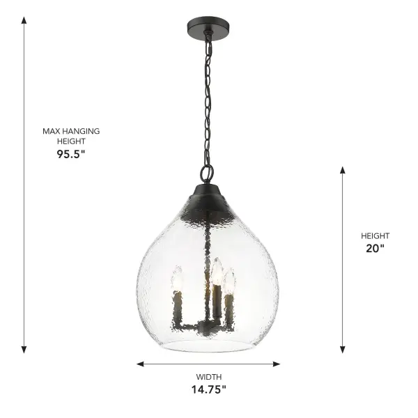 Golden Lighting Ariella 3-Light Pendant in Matte Black - Image 5