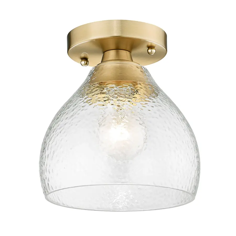 Golden Lighting Ariella 1-Light Semi-Flush Mount in Brushed Champagne Brass - Image 2