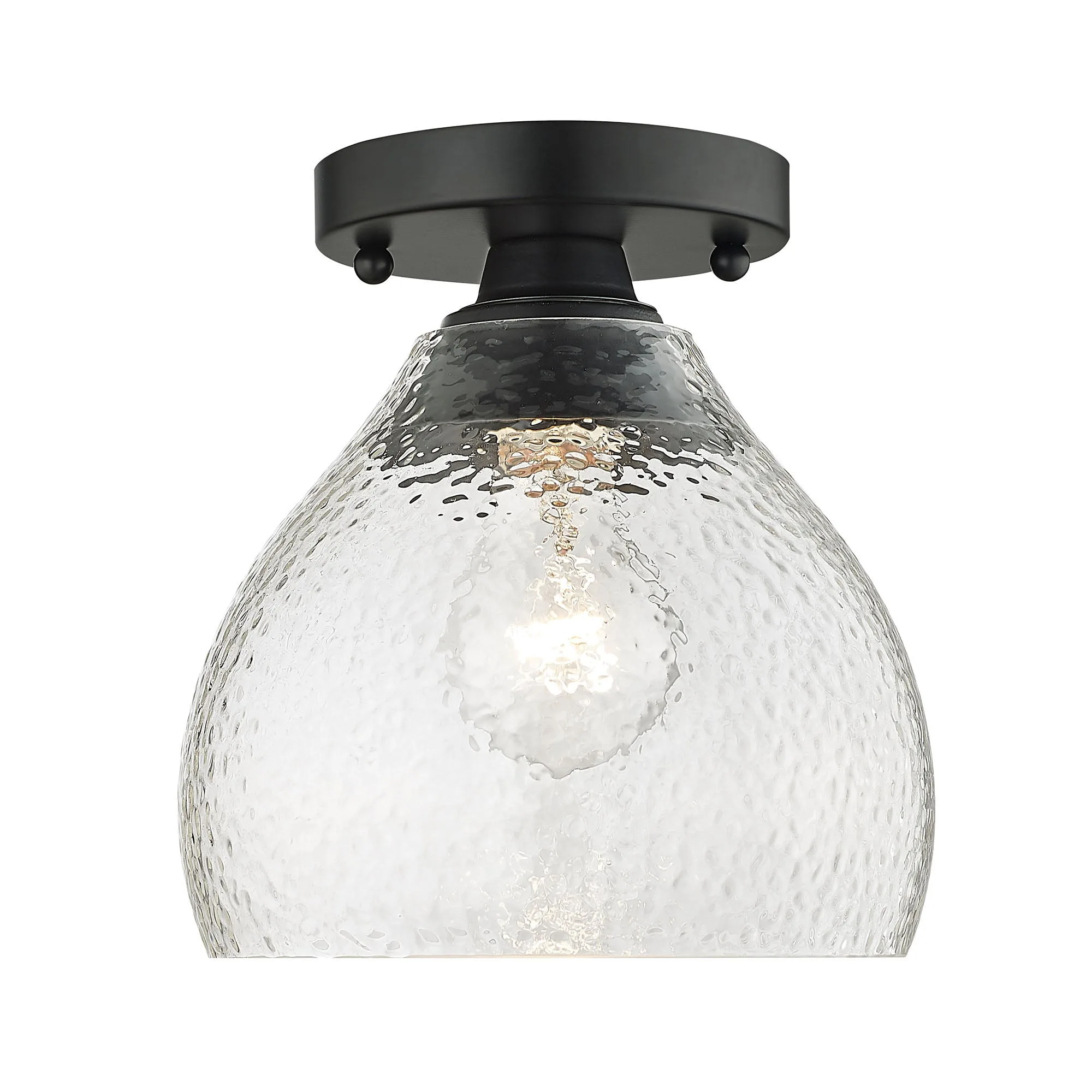 Golden Lighting Ariella 1-Light Semi-Flush Mount in Matte Black