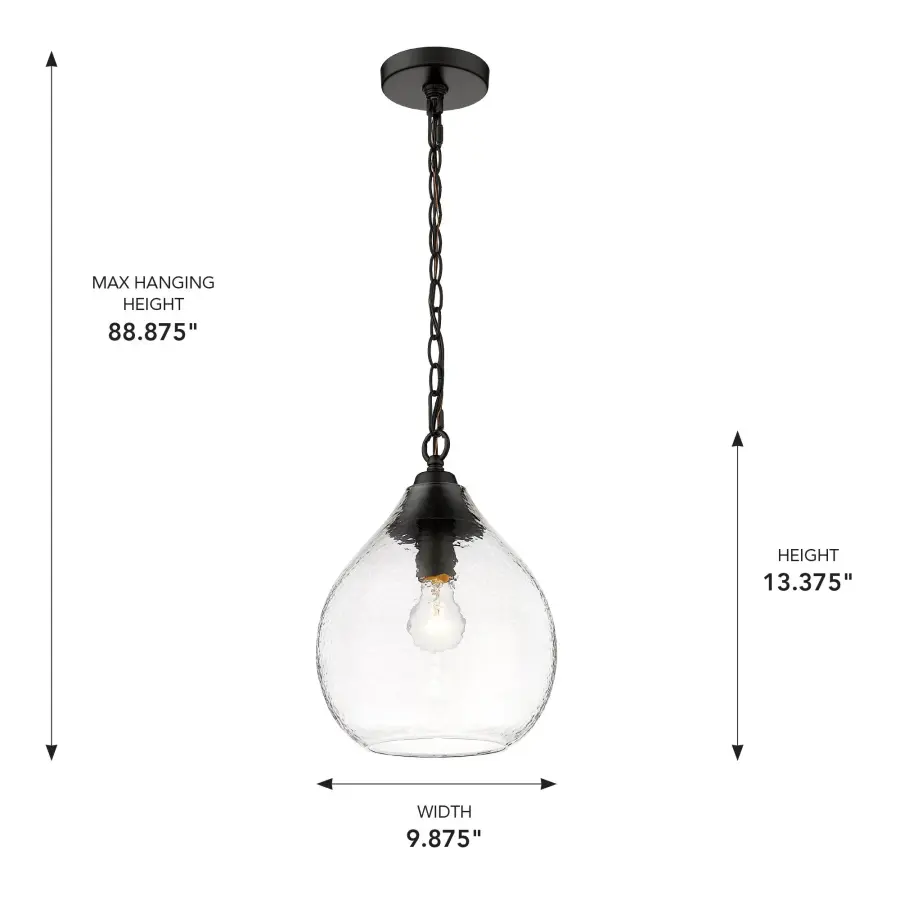 Golden Lighting Ariella 1-Light Pendant in Matte Black - Image 5
