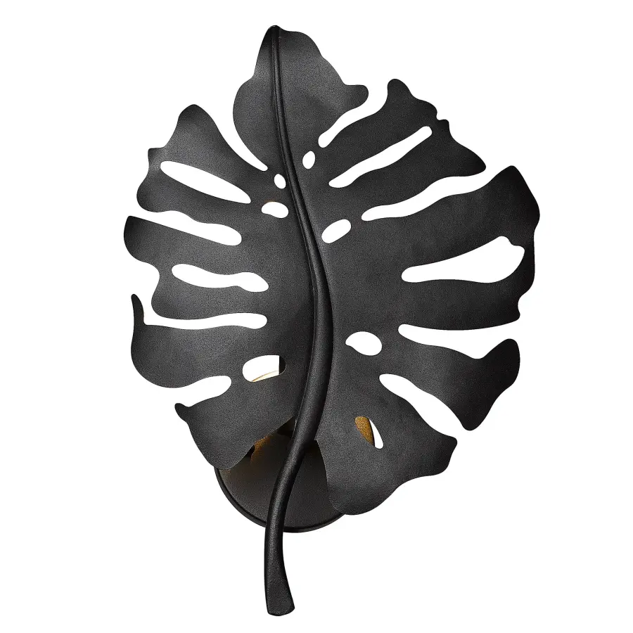Aruba Monstera Leaf Wall Sconce in Natural Black - Image 1