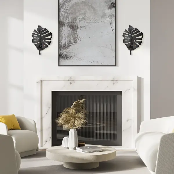 Aruba Monstera Leaf Wall Sconce in Natural Black - Image 5