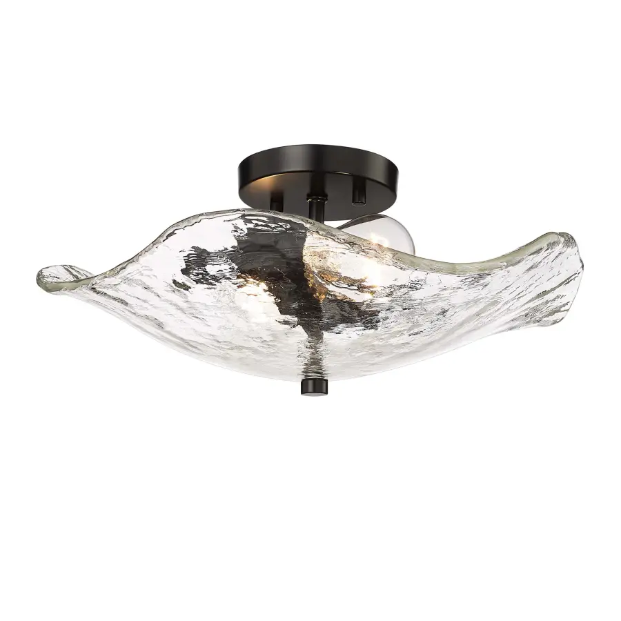 Samara Two Light Semi-Flush Mount in Matte Black - Image 1