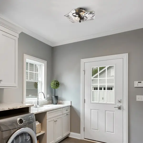 Samara Two Light Semi-Flush Mount in Matte Black - Image 6