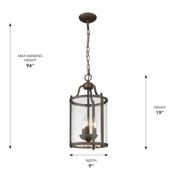 Payton Three Light Pendant in Rubbed Bronze - Image 3