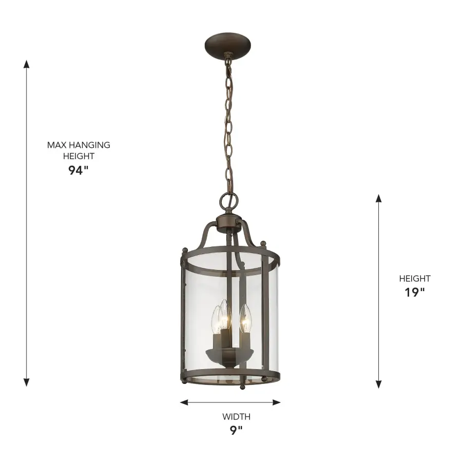 Payton Three Light Pendant in Rubbed Bronze - Image 3